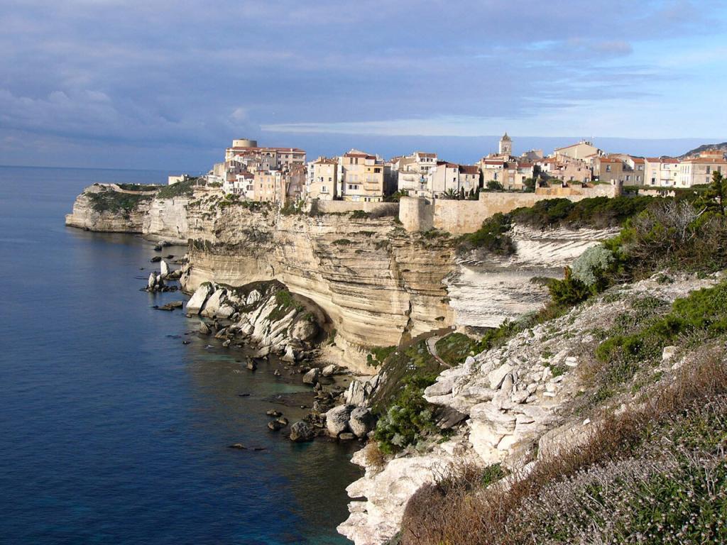 Bonifacio Corsica France sea and town view from the sky